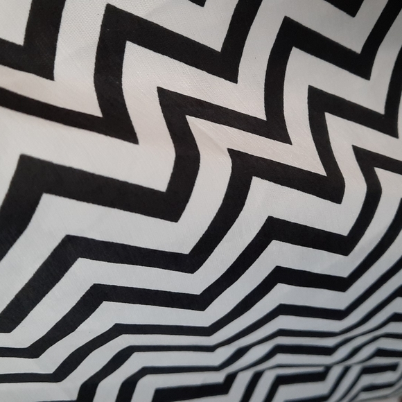 Swim Suit Cover Up Black White Chevron Polyester Quick Dry Flowy Tank Dress - Picture 2 of 9